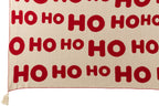 J-Line deken Hohoho - polyester - kerstrood/wit