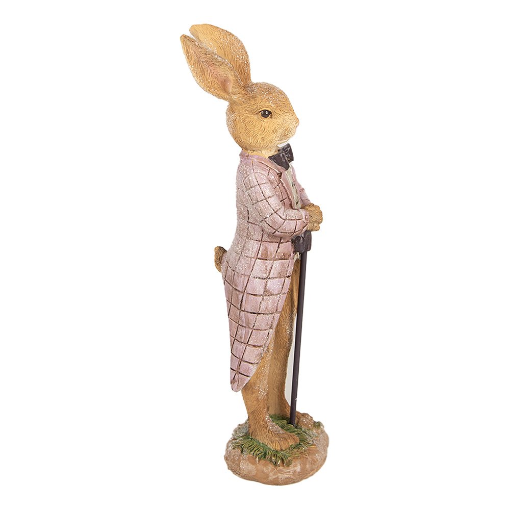 Beeld Konijn 21 cm Bruin Polyresin Paasdecoratie