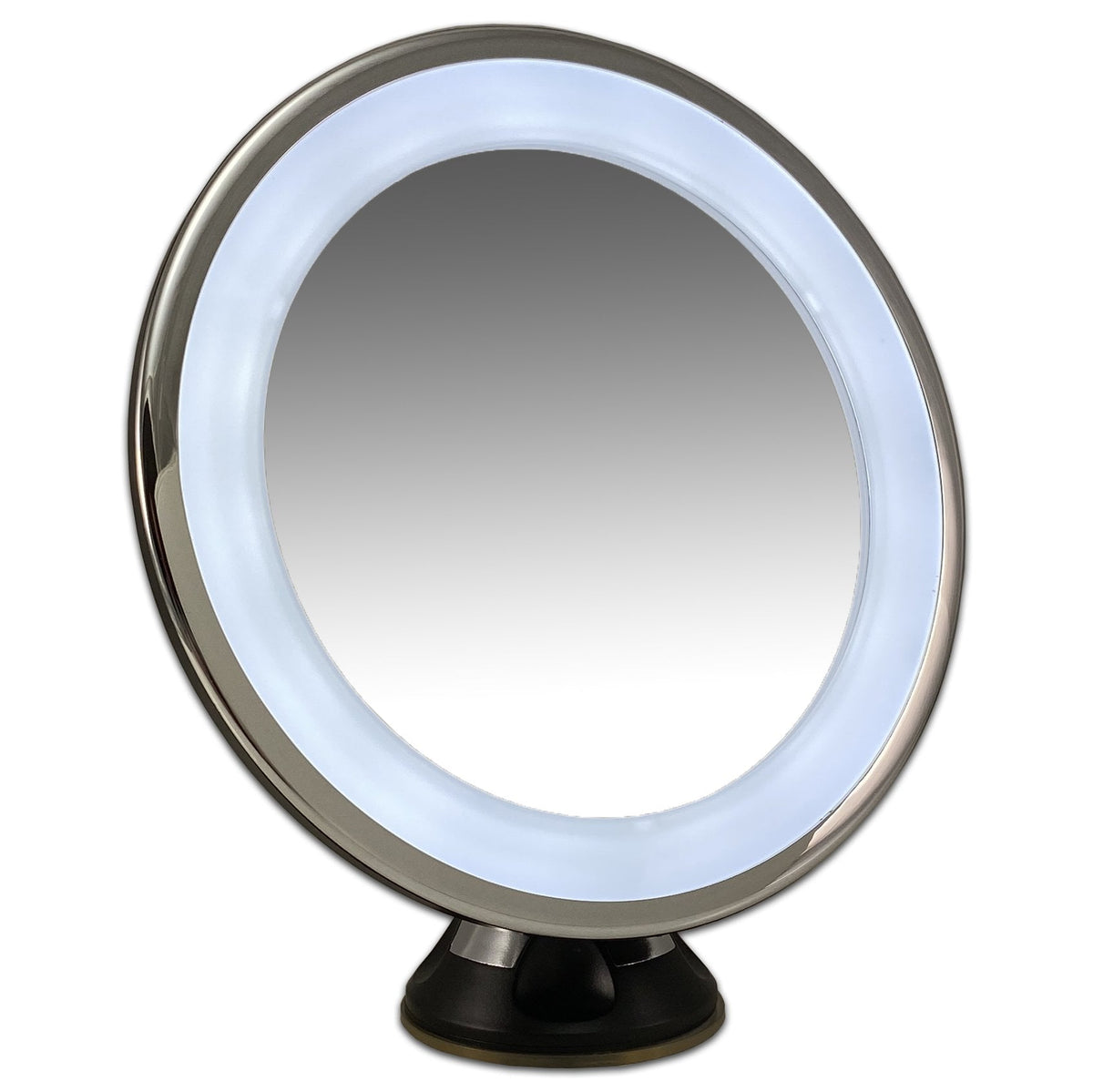 Zuignap Spiegel zwart LED /Ø17cm Badkamer Spiegel