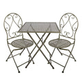 Bistroset Bistrotafel Bistrostoel 3-delig 60x60x70 / 50x40x93 cm Groen Metaal