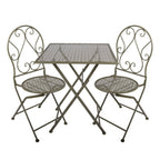 Bistroset Bistrotafel Bistrostoel 3-delig 60x60x70 / 50x40x93 cm Groen Metaal
