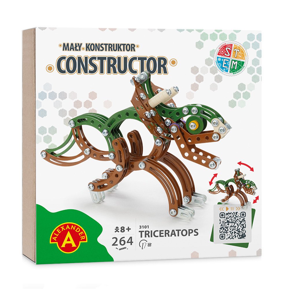 Constructieset DIY Dino Triceratops- metaal