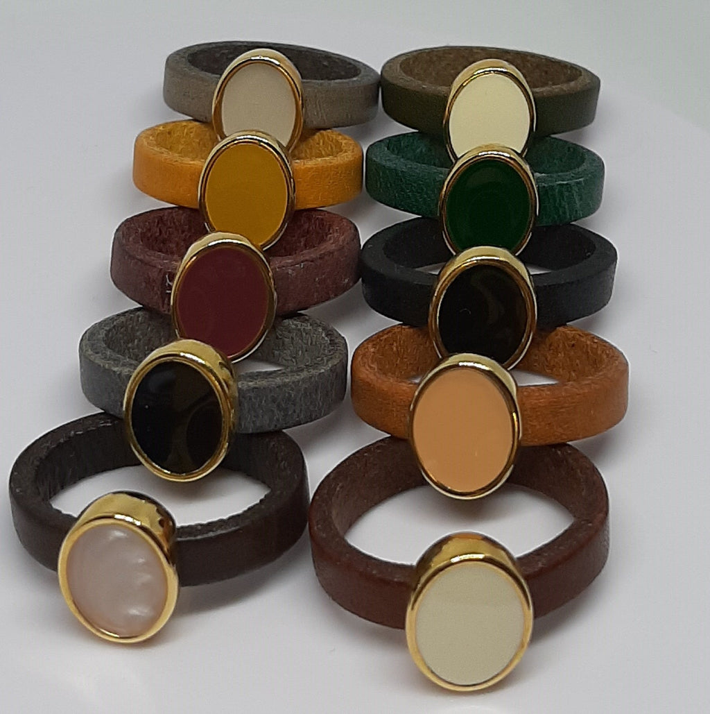 Semplice emaille ovale slider 24K verguld