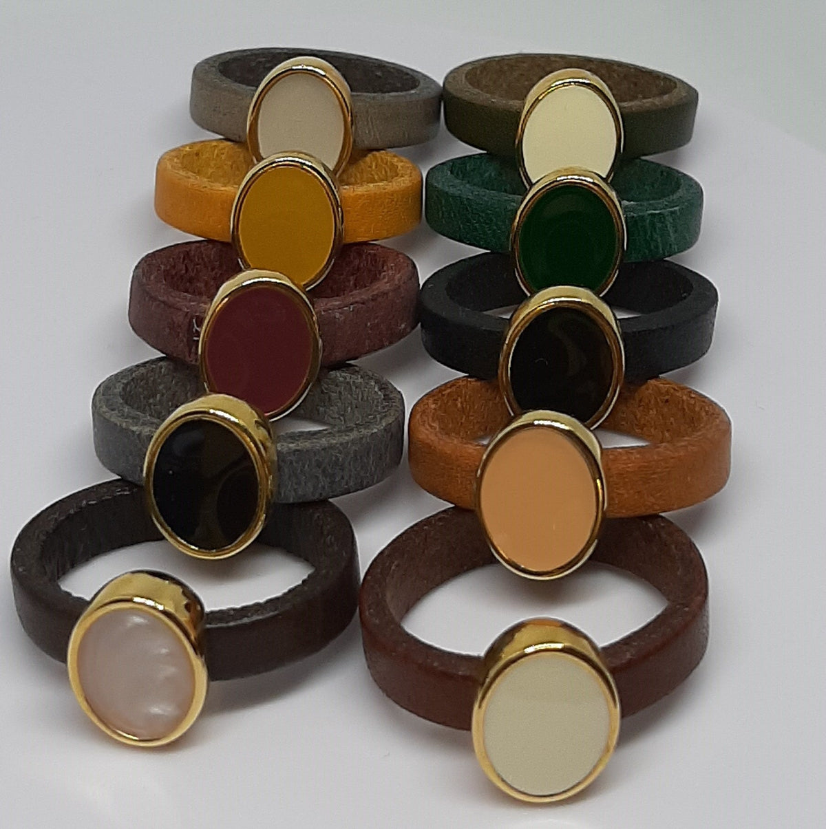 Semplice emaille ovale slider 24K verguld