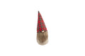 Fluweel kabouter 23cm rood geruit/grijs
