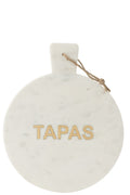 J-Line snijplank Rond Tapas Marmer - steen - wit