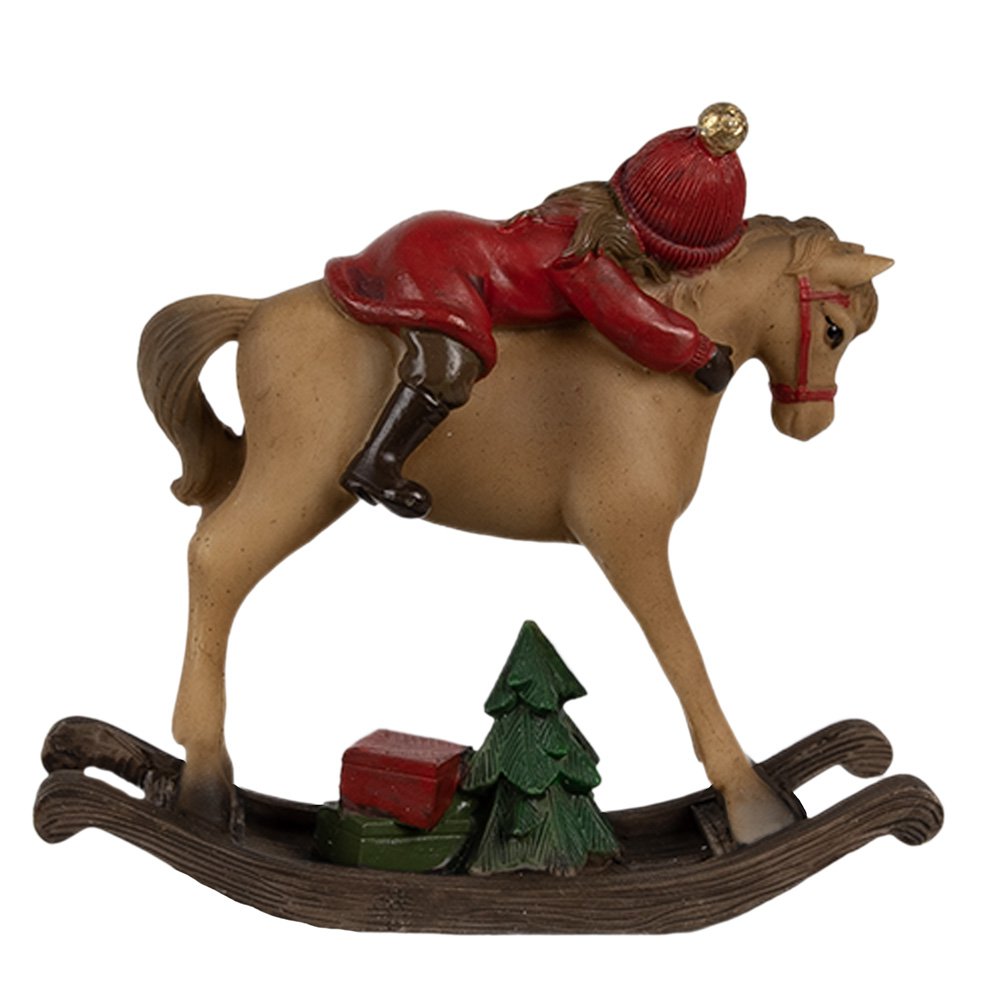 Decoratie Beeld Hobbelpaard 11x4x10 cm Bruin Polyresin