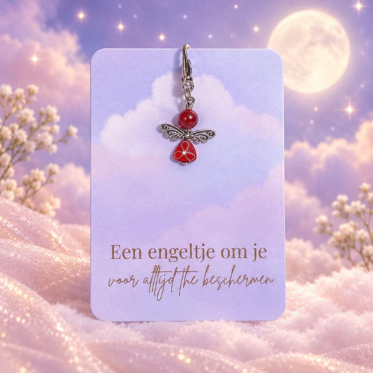 Engelenkaartje Een engeltje om je voor altijd te beschermen – Rood