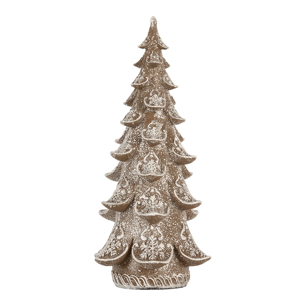 Decoratie Kerstboom 12x12x25 cm Bruin Kunststof