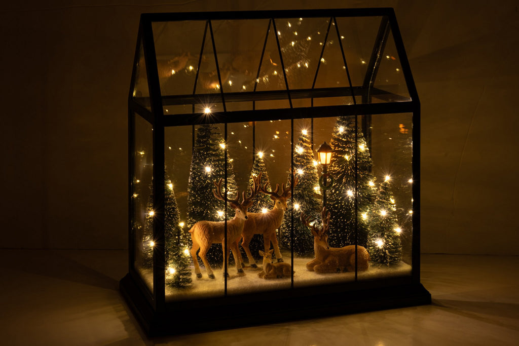 J-Line Ledrendier met bomen - glas/synthetisch - multikleur - large