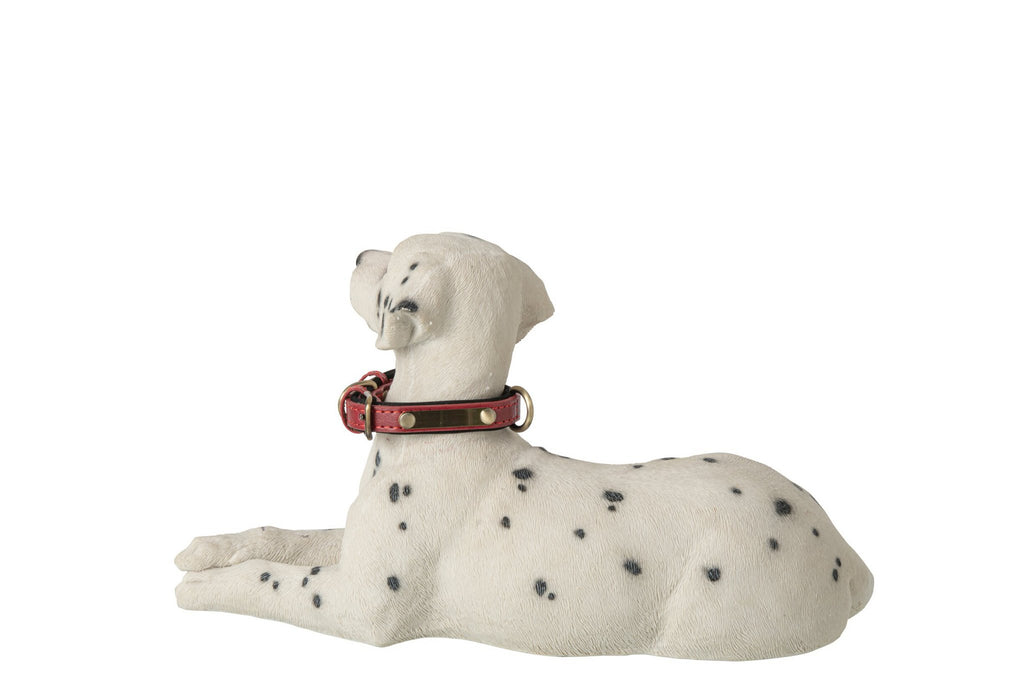 J-Line Liggende dalmatiër - polyresin - wit/zwart