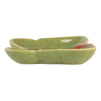 Decoratie schaal Vlinder 14x13x2 cm Groen Keramiek