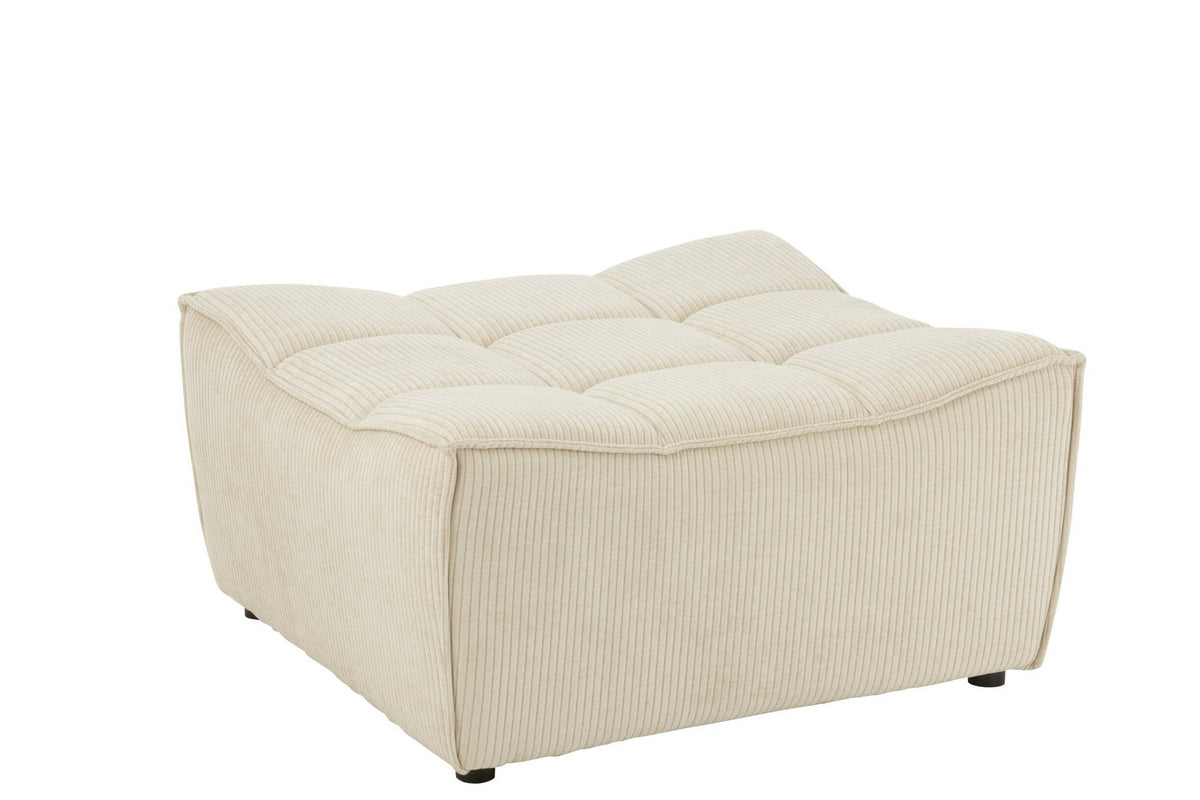 J-Line poef Grid - populierenhout/schuim - beige