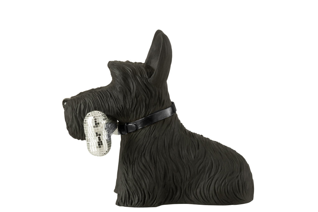 J-Line decoratie Schotse Terrier + Bot - polyresin - zwart