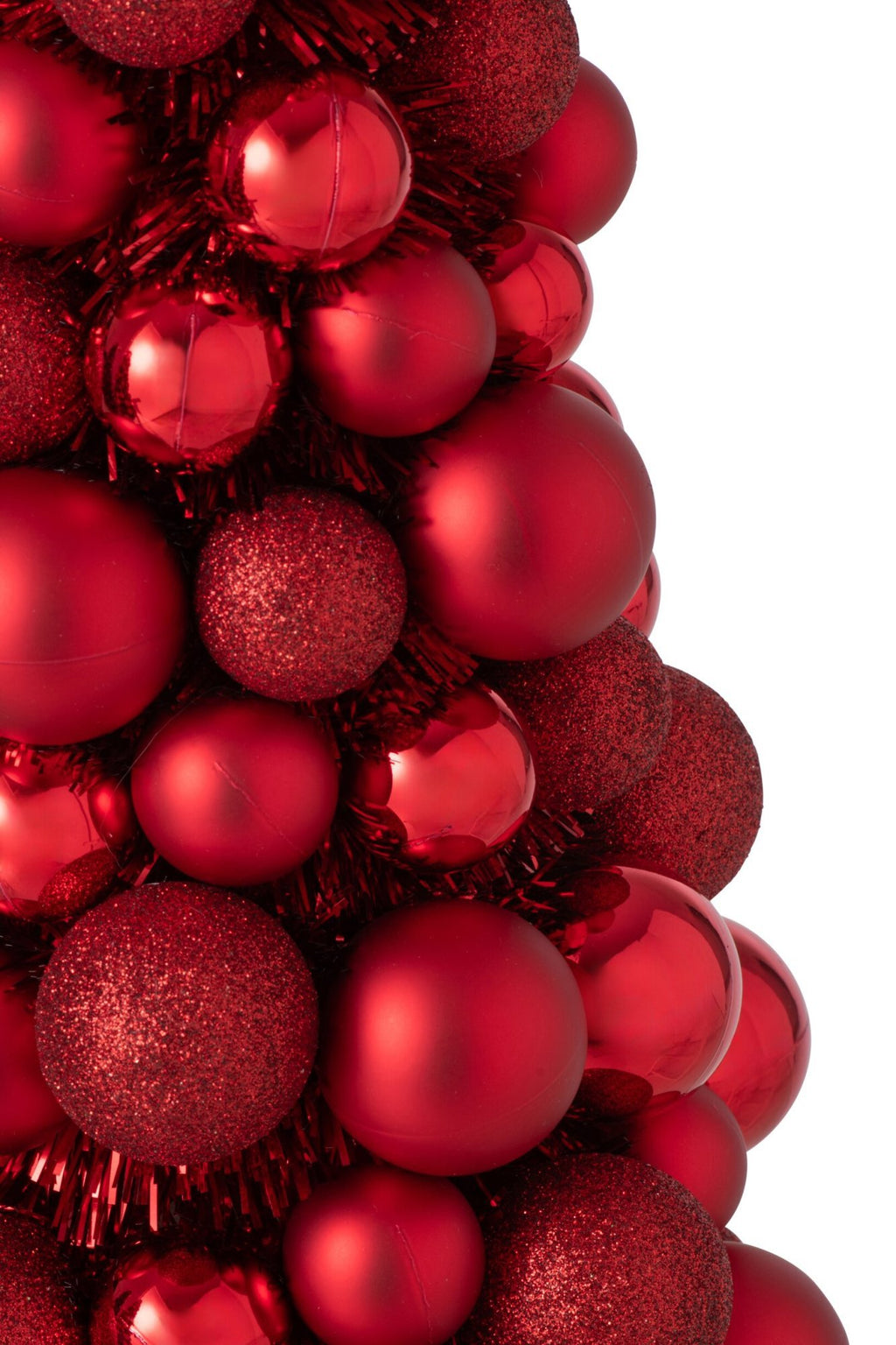 J-Line Kegel met kerstballen - PS - kerstrood