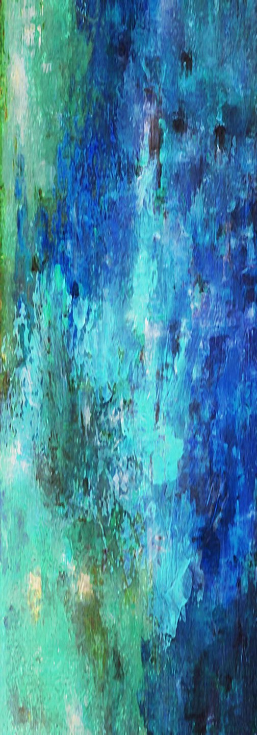 Zijden sjaal dames multi aqua