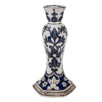 Kandelaar Ø 11x21 cm Wit Blauw Porselein