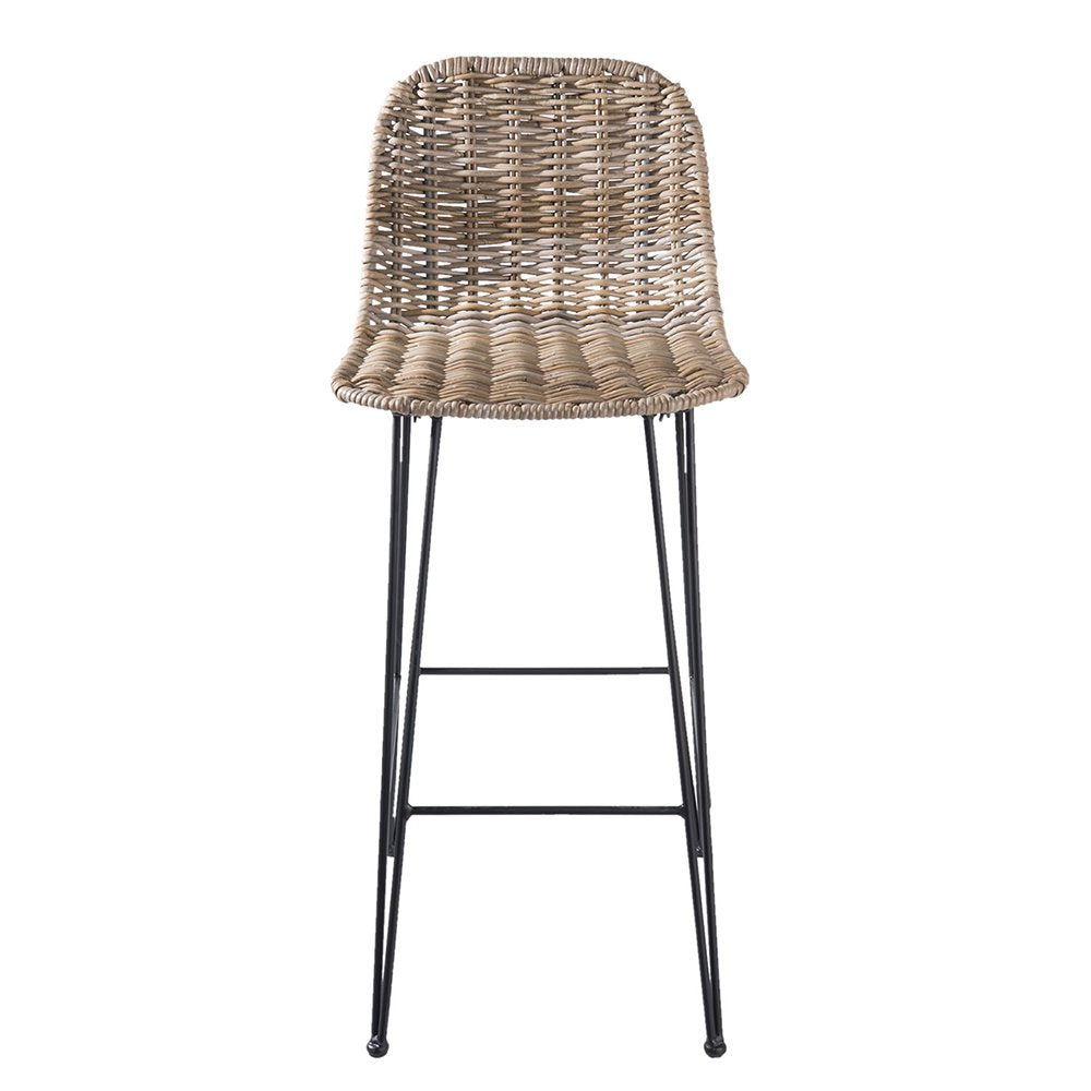 Barkruk 40x40x93 cm Bruin Rotan Kruk