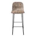Barkruk 40x40x93 cm Bruin Rotan Kruk