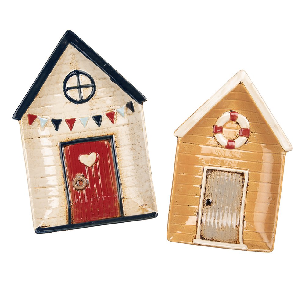 Serveerschaal Huis 25x17 cm Geel Keramiek Presenteerschaal