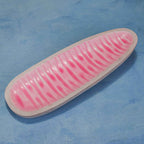 Roze & Wit Emaille Serveerschaal – Handgemaakt Acaciahout – 41x15x3 cm