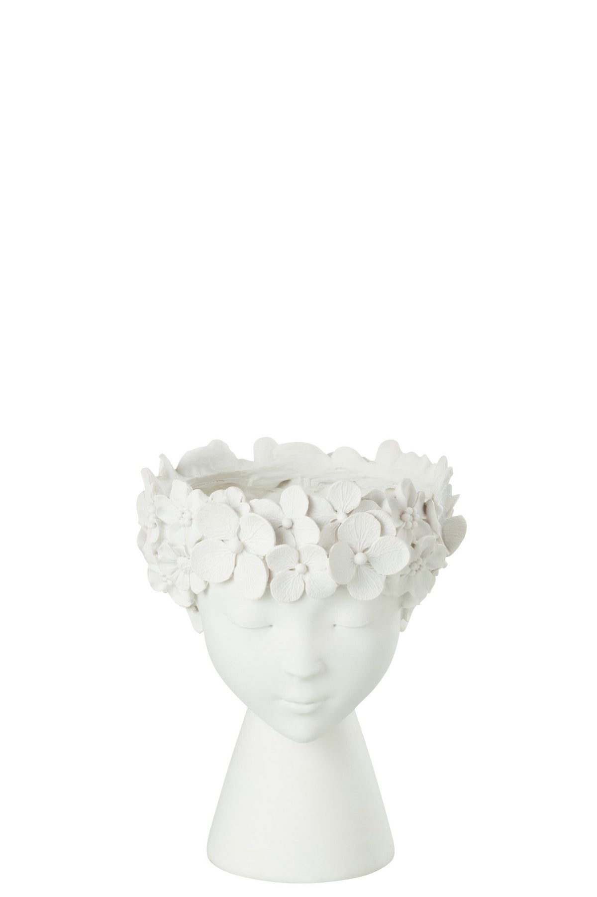 J -Line Bloempot Kop - Polyresin - Wit - Large - Ø 21 cm