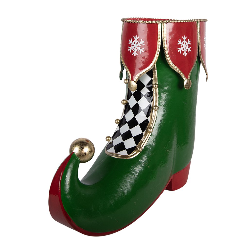Kerstdecoratie Beeld Laars 39x16x31 cm Groen Metaal