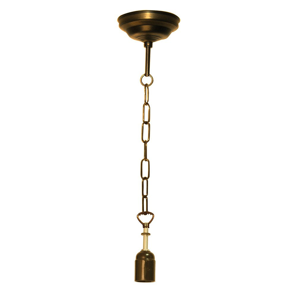 Snoerpendel Ketting Tiffany 100 cm Bruin Metaal Pendellamp