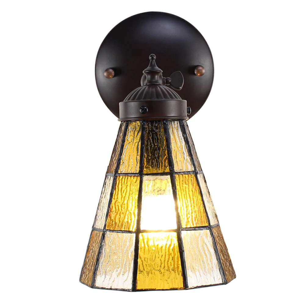 Wandlamp Tiffany 17x12x23 cm Bruin Glas Muurlamp