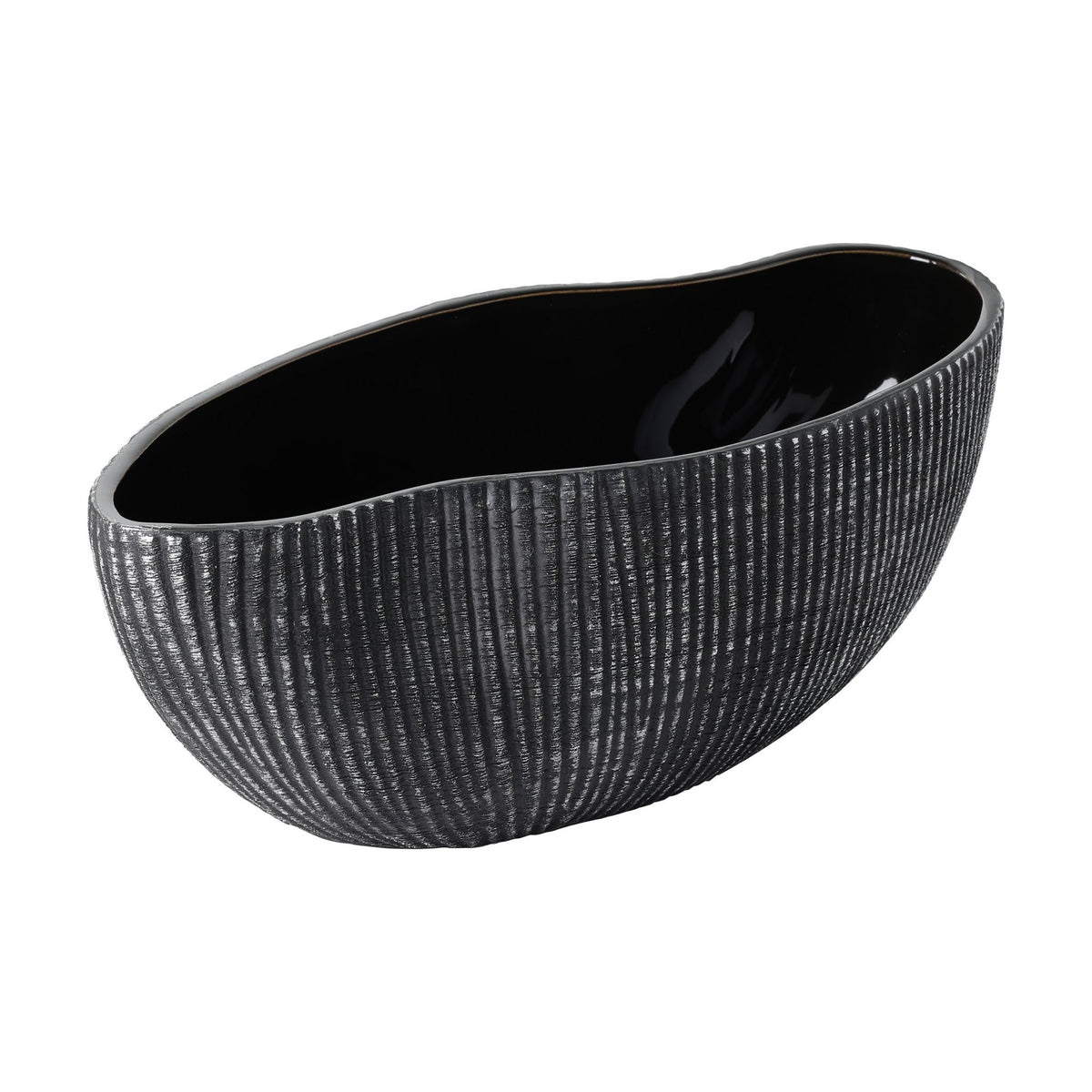 Schaal Shiguhe Zwart 33x14x13 cm