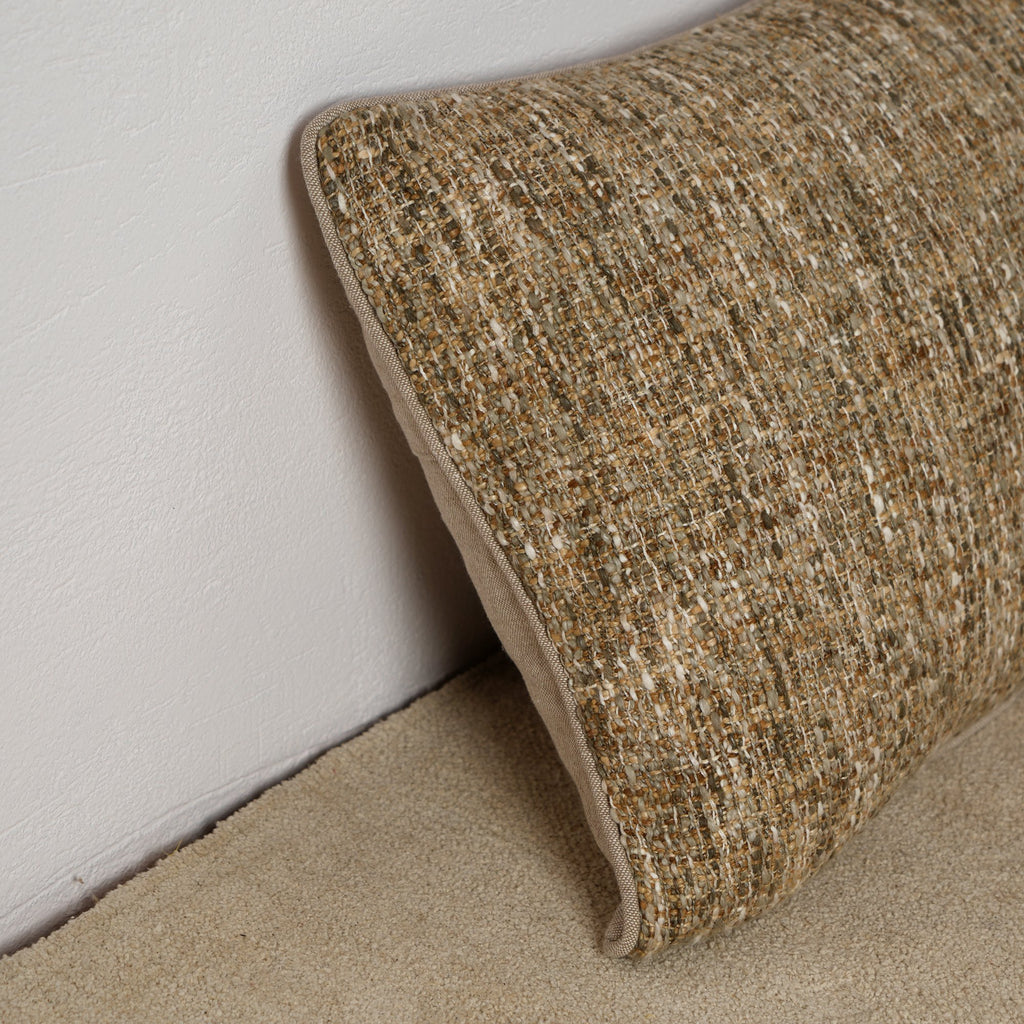 Grijs getextureerd lumbaal katoenen kussen 60x35 cm