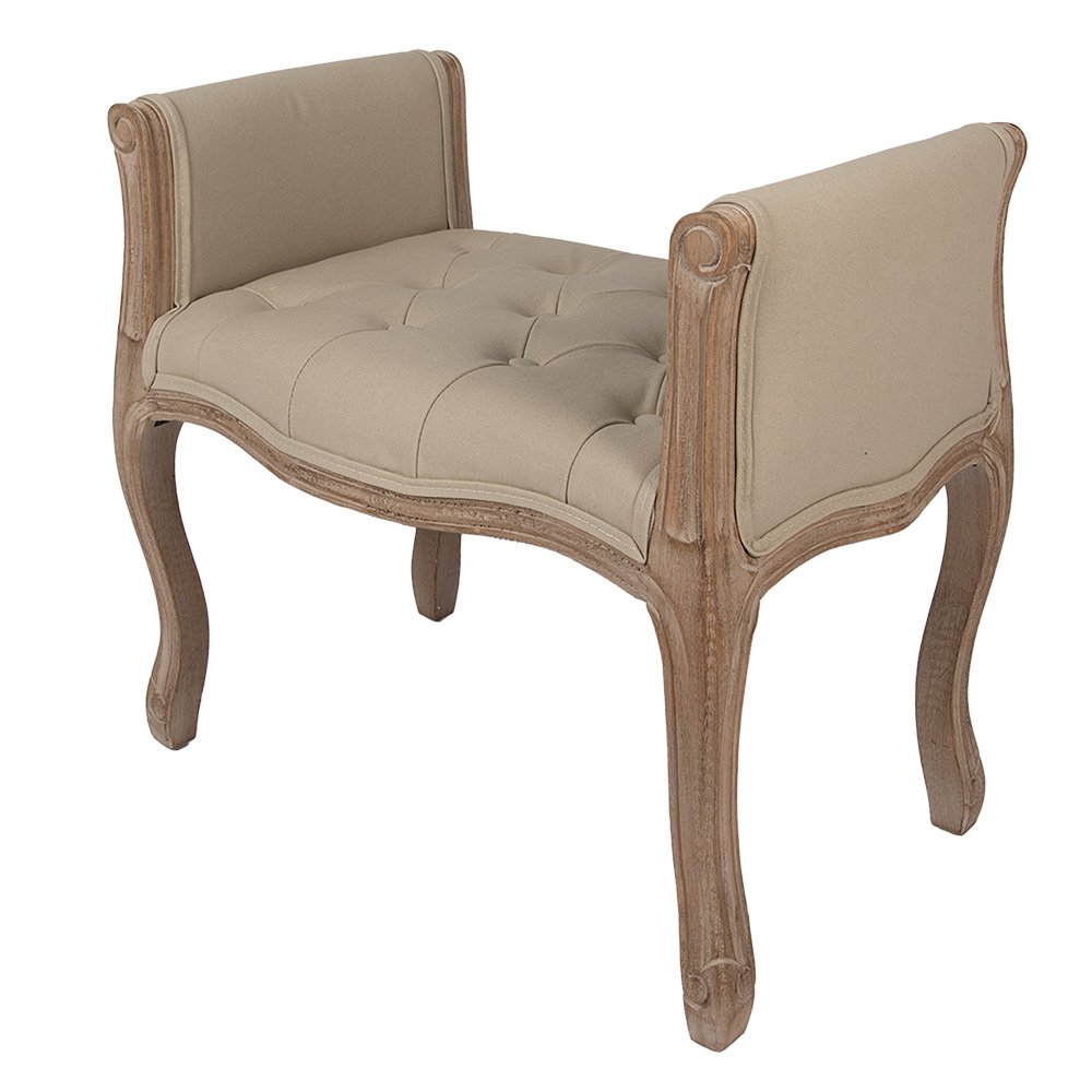 Bankje 67x44x60 cm Bruin Beige Hout