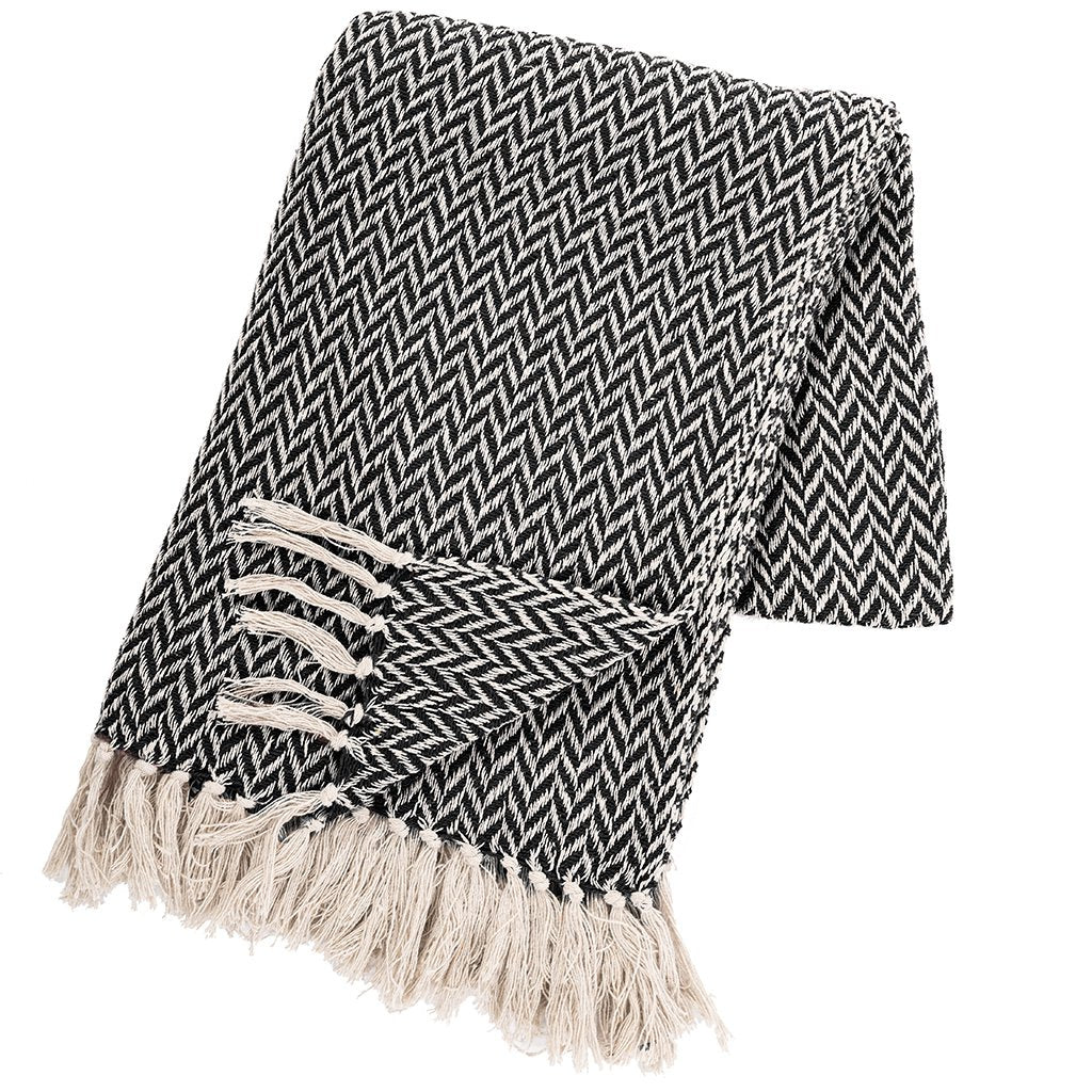 Plaid Alpana - 130x170 cm, zwart