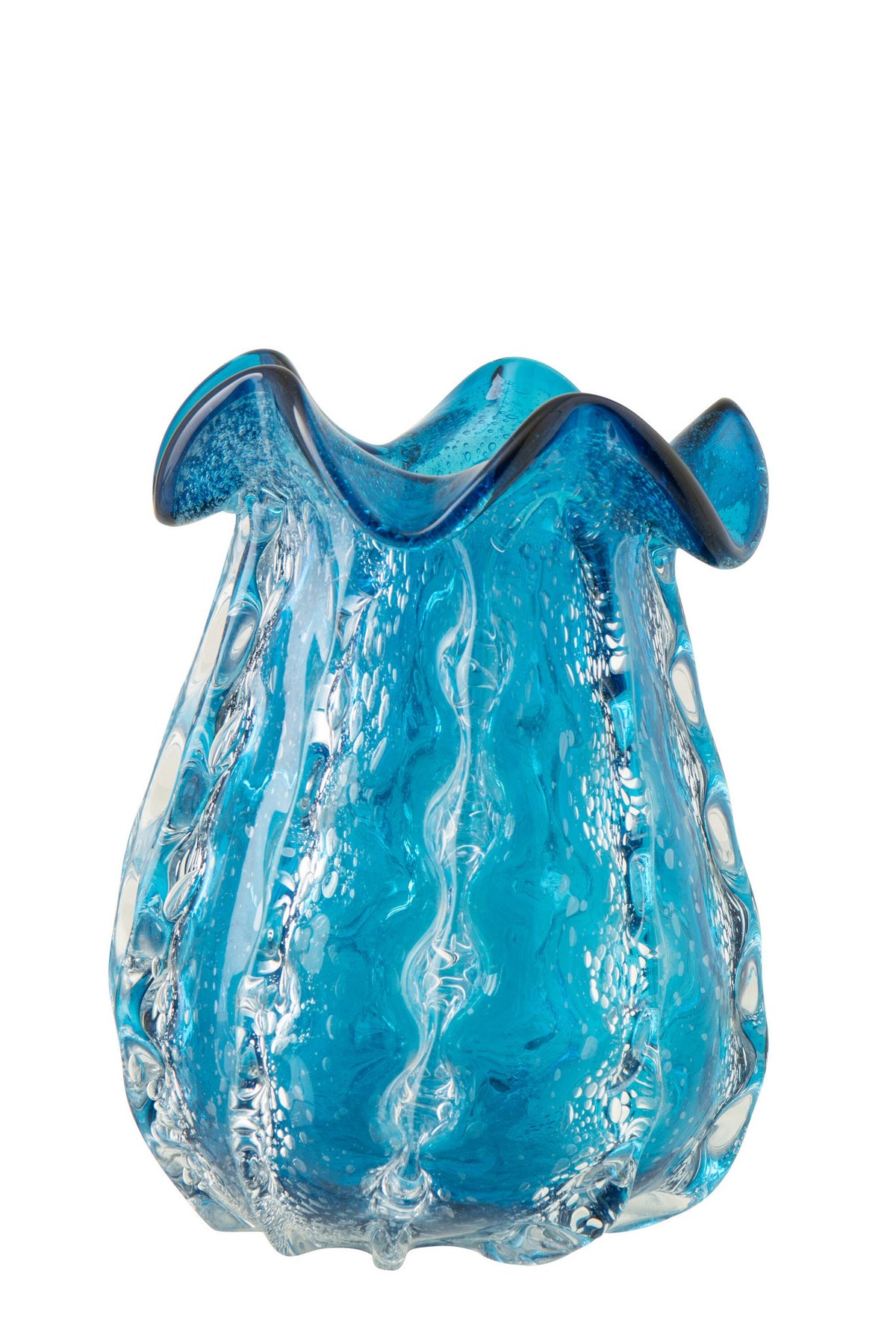 J-Line vaas Ralph - glas - blauw - L