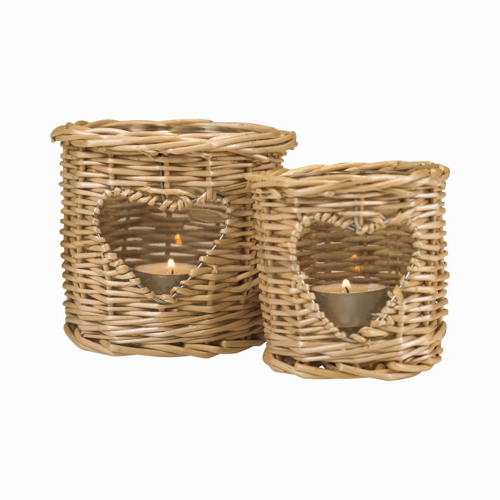 Rotan windlicht hart 12cm