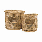 Rotan windlicht hart 12cm