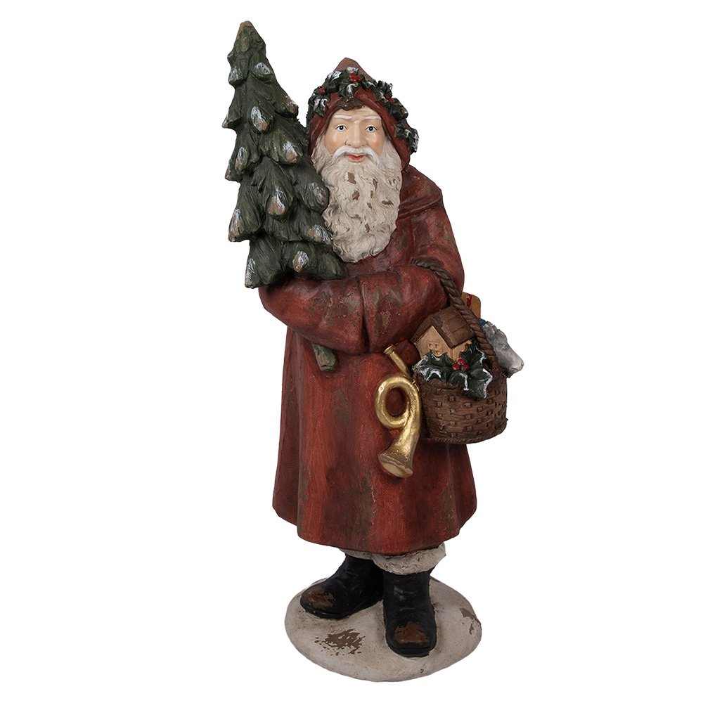 Decoratie Beeld Kerstman 39x30x93 cm Rood Keramisch materiaal