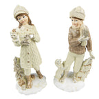 Beeld Set van 2 Kinderen 22 cm Beige Polyresin