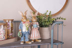 Decoratie Beeld Konijn 26 cm Bruin Blauw Kunststof