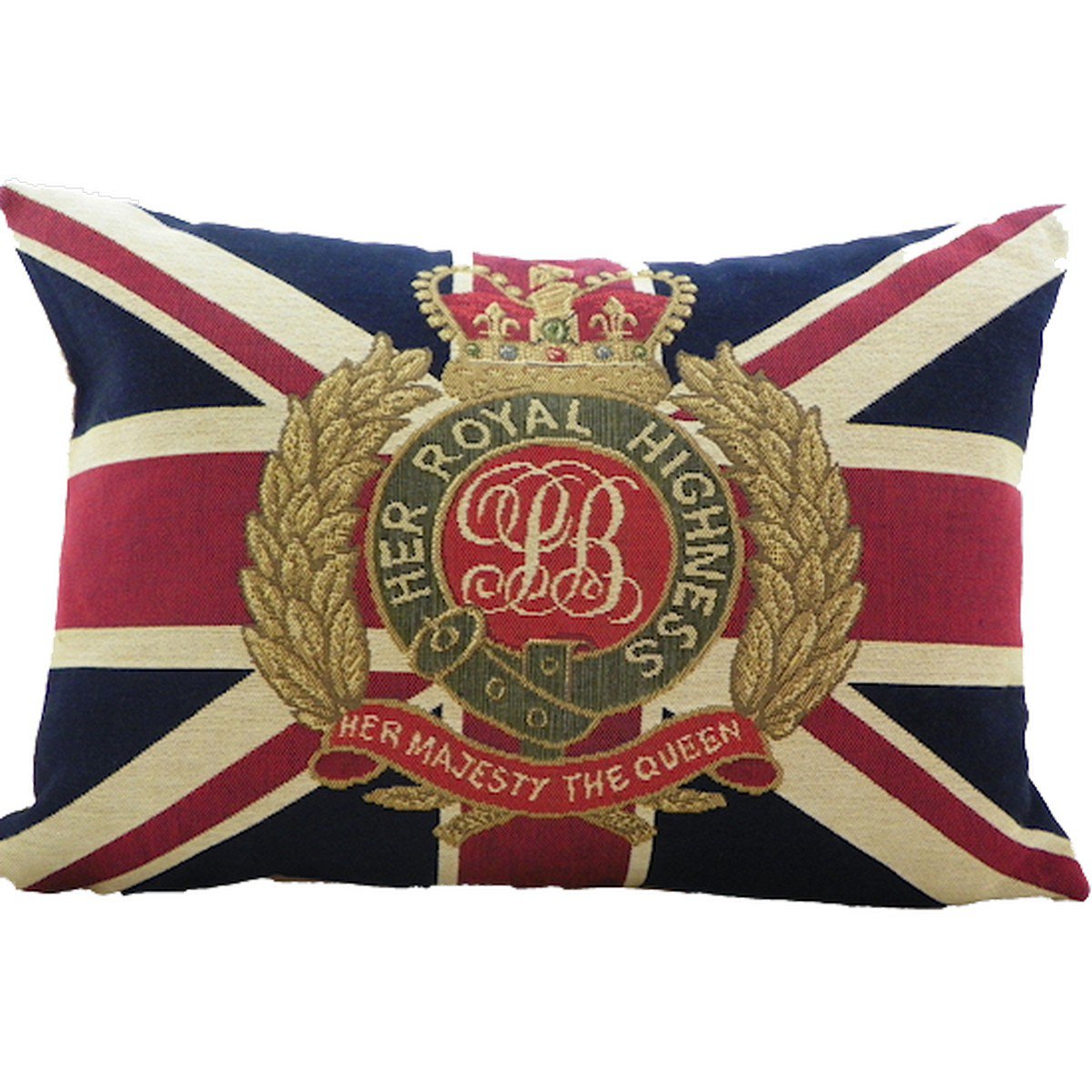 Gobelin kussen vlag her majesty 30x45cm