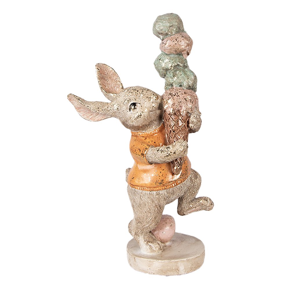 Decoratie Beeld Konijn 16x10x28 cm Beige Kunststof