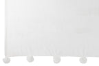 J-Line Plaid Pompon - polyester - wit - 170 x 130 cm