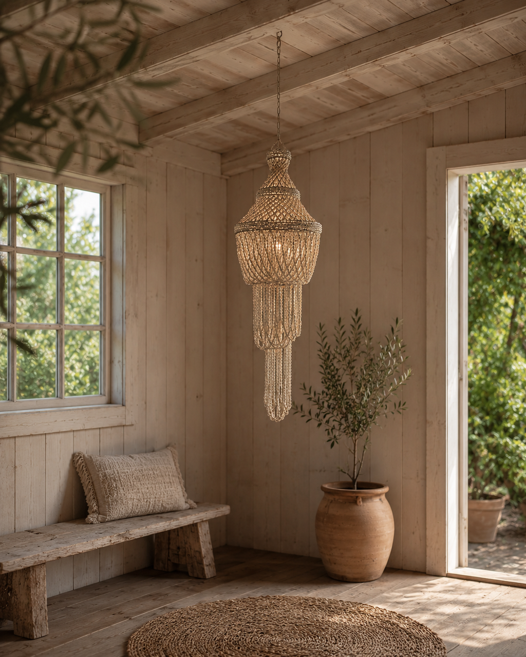 Shell chandelier large