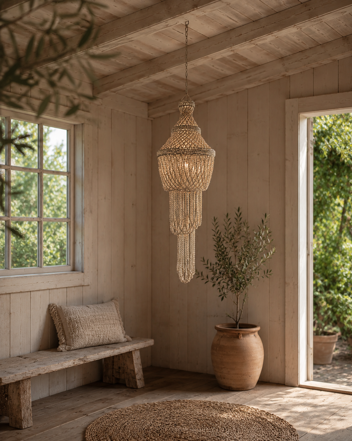 Shell chandelier large