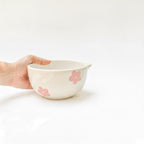 Gardehouder | Keramische handgemaakte Matcha-gardeset | Roze bloem