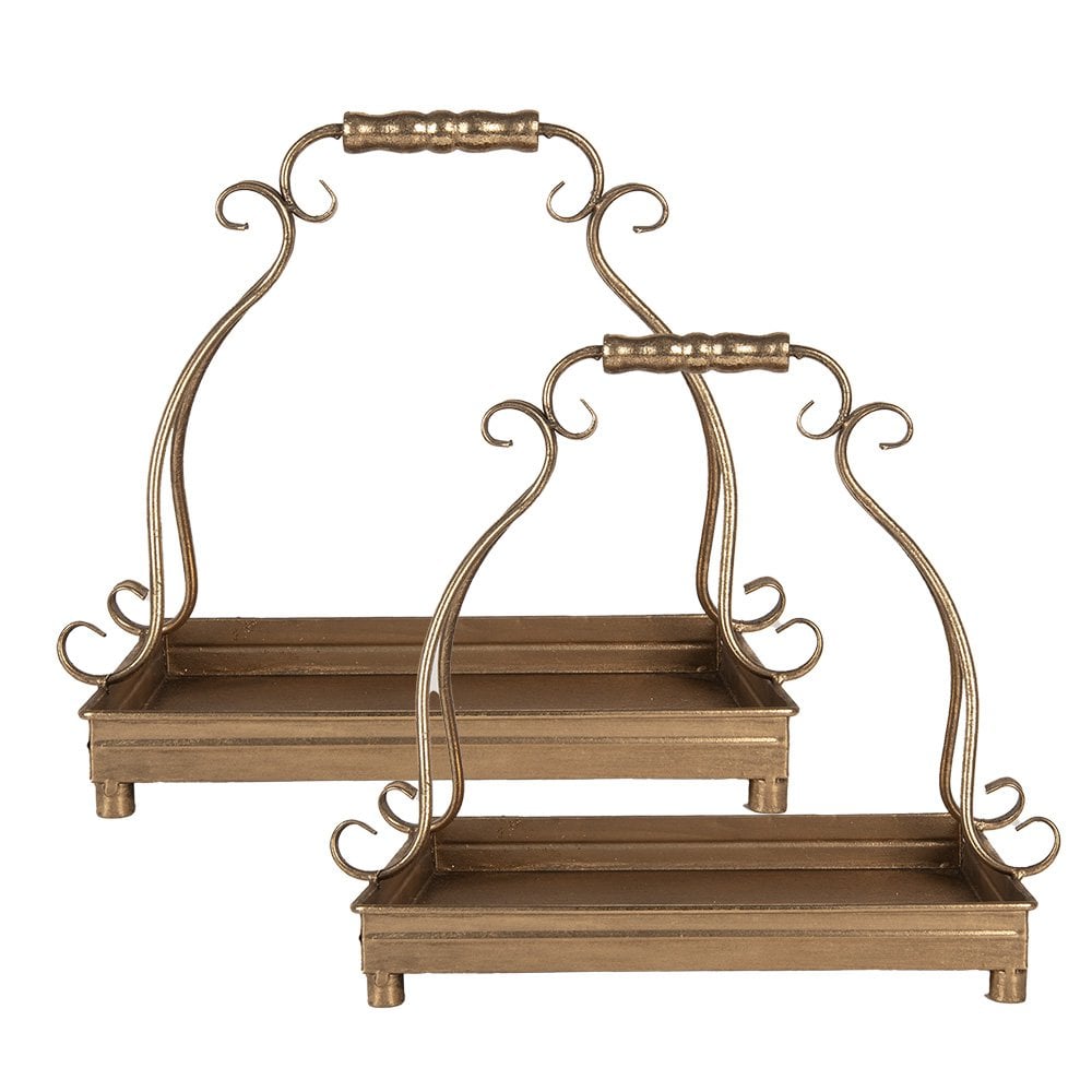 Decoratie schaal set van 2 Goudkleurig Metaal