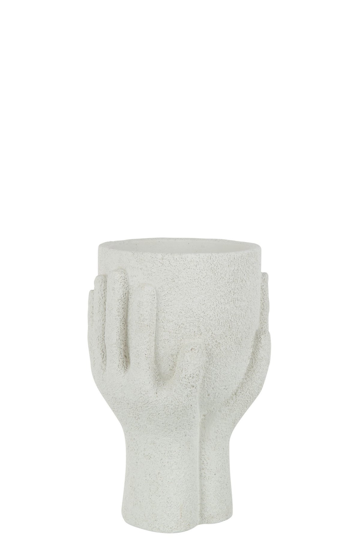 J-Line bloempot Handen - cement - wit - large - Ø 14 cm