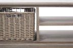 J-Line Salontafel Rechthoek - 2 schuiven en 1 mand - hout - grijs
