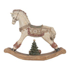 Kerstdecoratie Beeld Hobbelpaard 55x14x46 cm Beige Kunststof