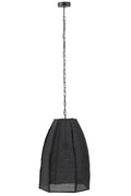 J-Line Plafondlamp Peer Linnen/Ijzer Zwart Large